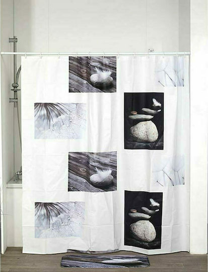 Nature Perdea de Baie 180x180cm Albă