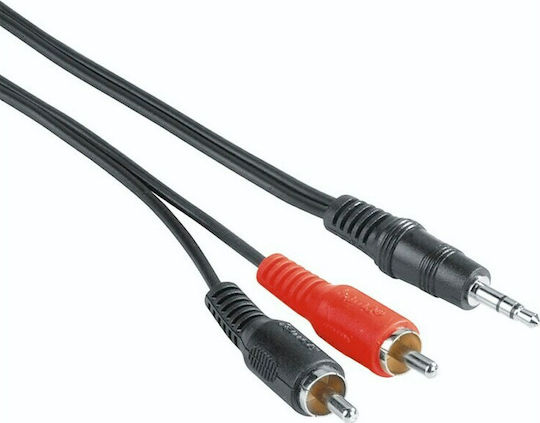 HAMA Кабел За Звук 3,5 мм Мъжки - RCA Женски Черен 2м 00205106