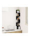 Corner Shelf Wall Black Velvet-Black Metal 20x20x127.5cm