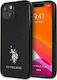 U.S. Polo Assn. Horses Logo Back Cover Plastic Black (iPhone 13 mini)