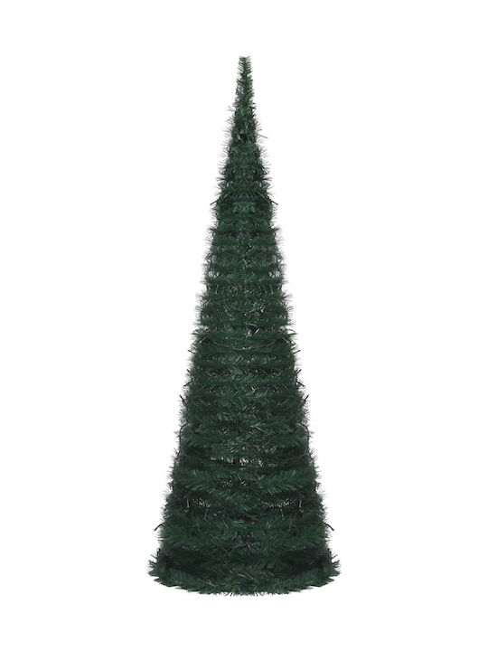 Christmas Green Tree with Metallic Base and LED Lighting H180cm