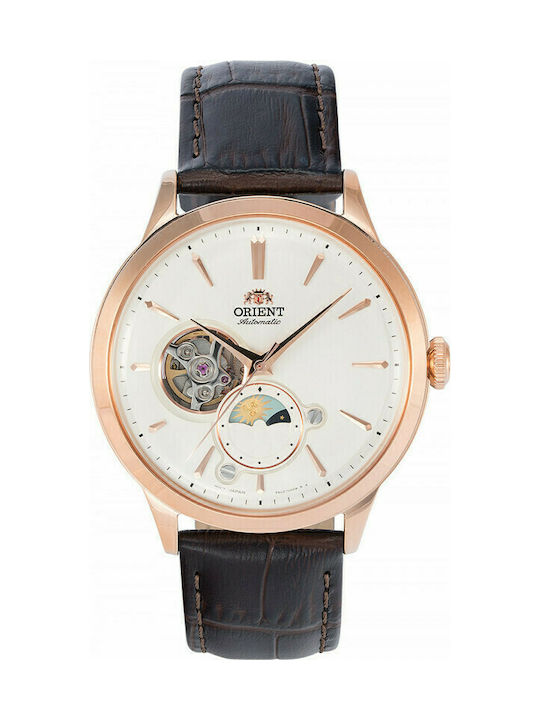 Orient Uhr Chronograph mit Braun Lederarmband