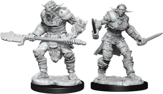 WizKids Dungeons & Dragons Nolzur's Marvelous Miniatures - Bugbear Male Barbarian & Bugbear Female Rogue Unpainted Figure