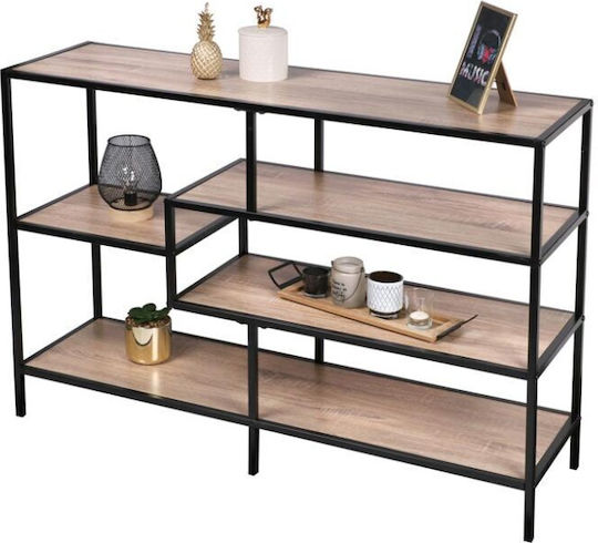 Bookcase 114x33x76cm Natural - Black
