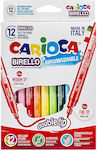 Carioca Birello Double Tip Washable Drawing Markers Thin Double Tip Set 12 Colors (12 Packages) 41457