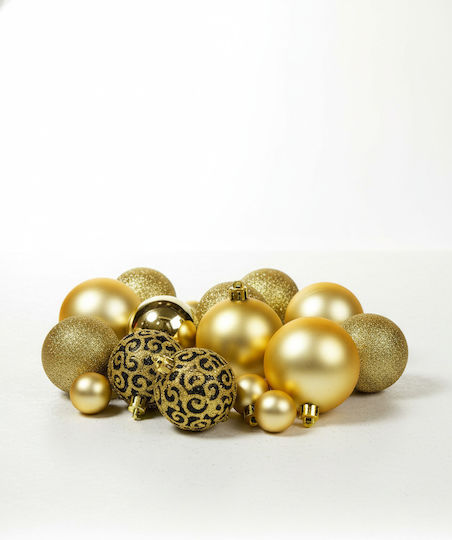 Hanging Ball Ornament Ornament Plastic Gold Set 100pcs