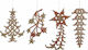 Hanging Ornament Mix Ornaments Plastic Copper Set 4pcs