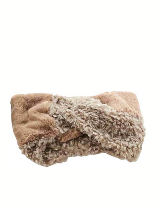 Verde Women's Fur Neck Warmer Beige