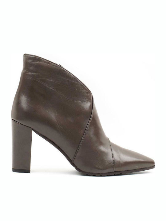 Leather Women's Ankle Boots Brown