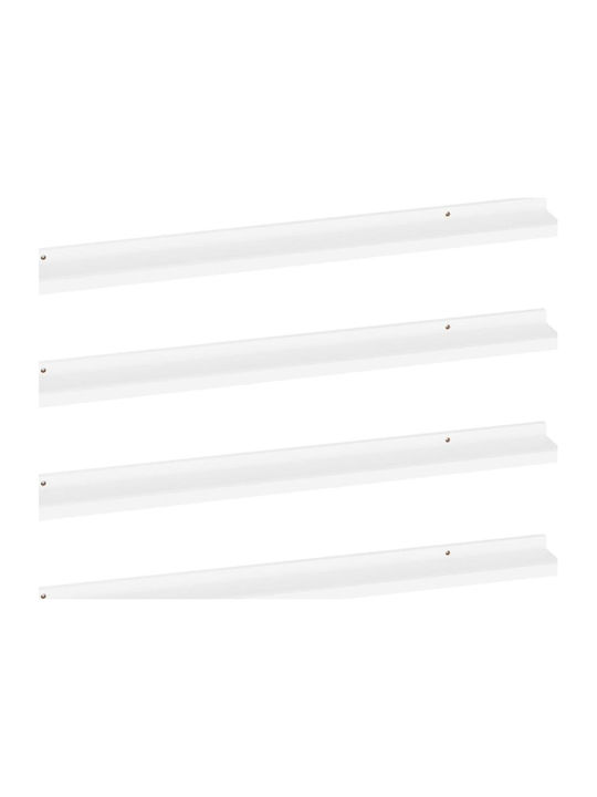 Shelves Wall White 4pcs 100x9x3cm