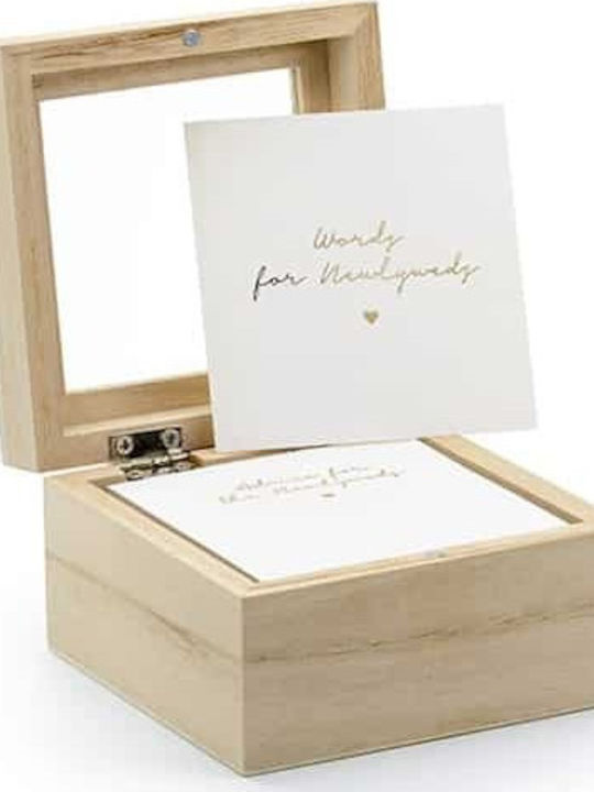 PartyDeco KG8 Wunschbox Buch Beige 9,5 x 9,5 x 6cm
