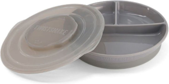 Twistshake Παιδικό Πιάτο Φαγητού από Πλαστικό Pastel Grey