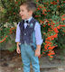 Mi Chiamo Boys Baptism Suit with Vest 4pcs Ligh...