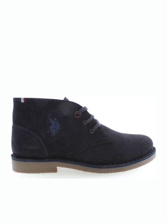 Must Suede Navy Μπλε Ανδρικά Μποτάκια