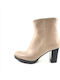 Women's Leather Boots In Beige Color - Beige