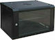 RACK02 Wall Mounted Rack Cabinet 6U 60x45x37cm Black RACK02