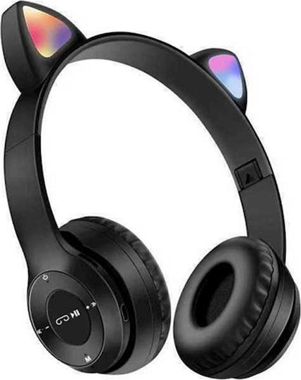 Cat Ears Y47 Ασύρματα Bluetooth On Ear Ακουστικά με Ραδιόφωνο Μαύρα