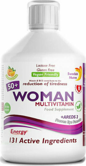 Swedish Nutra Woman 50+ Multivitamin Πολυβιταμίνη για Ενέργεια Πορτοκάλι 500ml