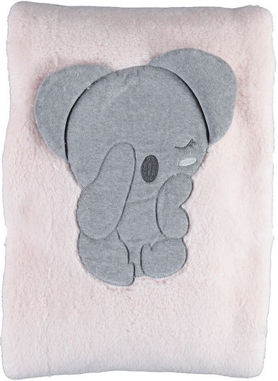 Bi Baby Одеяло Детски пелени за пелени Sleepy Koala Велур Розов 88x100см.