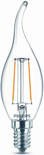 Philips Λάμπα LED 2W για Ντουί E14 Θερμό Λευκό 250lm
