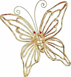 JK Home Decoration Christmas Metal Figure Butterfly Gold 6pcs