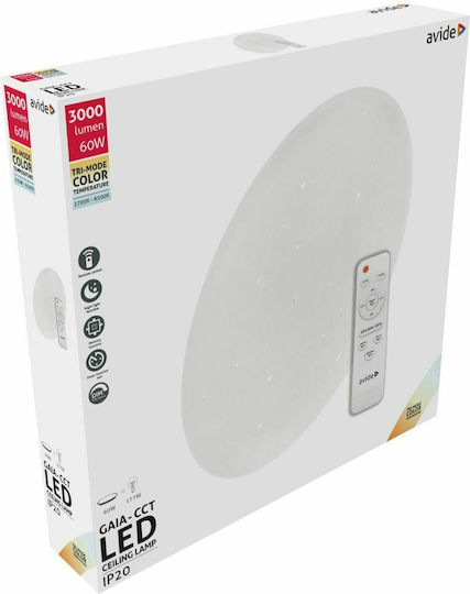 Avide ACLOCCT-60W-R-GAI Plafonieră de Tavan 60buc Albă cu LED Integrat și Telecomandă
