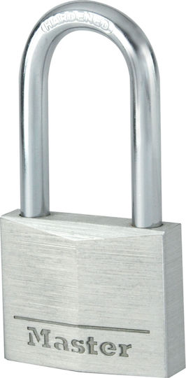 Master Lock Αλουμινένιο Λουκέτο Μακρύλαιμο με Κλειδί 40mm Ασημί