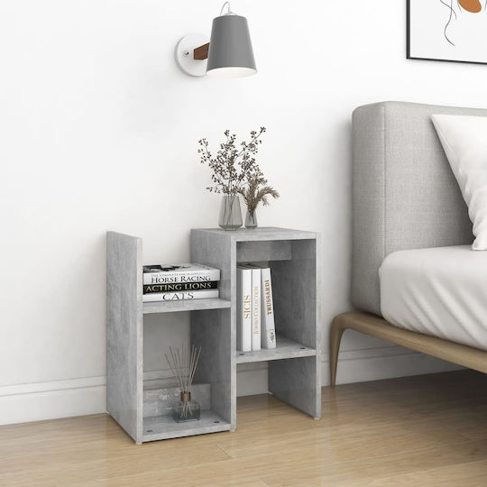 Wooden Gray Bedside Table Concrete 50x30x51.5cm