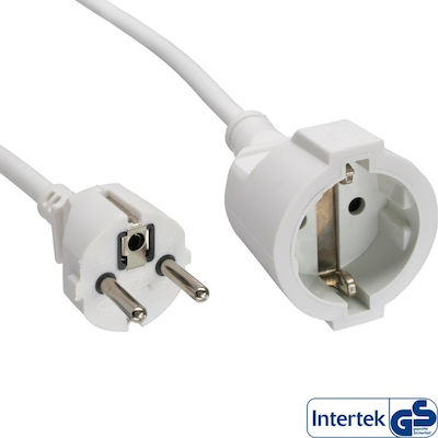 InLine Extension Cable Cord 3x1.5mm²/3m White