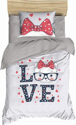 Flamingo Baby Duvet Cover Love Kitty Multicolour 120x170cm