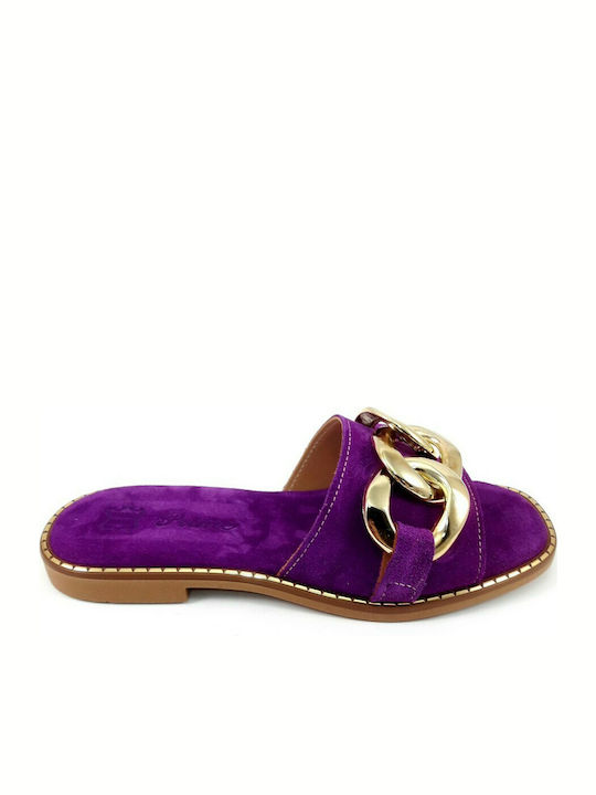 WOMEN'S LEATHER SANDALS IN PURPLE COLOUR - Lila