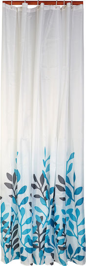 Cyclops Flower Κουρτίνα Μπάνιου Υφασμάτινη 180x200cm Λευκή