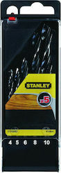 Stanley Set of 5 Drills with Cylindrical Shank for Wood