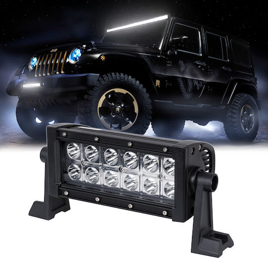 GloboStar PRO Series Waterproof Headlights Car in Bar Shape LED Universal 10 - 30V 36W 22cm with White Lighting 1pcs