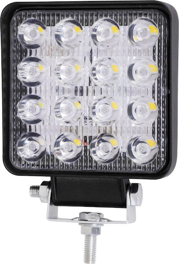 GloboStar PRO Series Squareς Waterproof Headlights Car LED Universal 10 - 30V 48W 10.8cm with White Lighting 1pcs