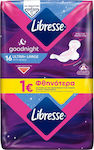Libresse Goodnight Ultra+ Large Prosoape igienice cu aripi Noapte pentru Debit puternic 4 picături 16buc