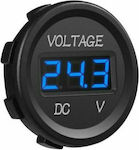 Car Voltmeter Digital Instrument 27mm LED Waterproof 12V Blue