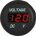 Car Voltmeter Digital Instrument 27mm Led Αδιάβροχο 12V Κόκκινο