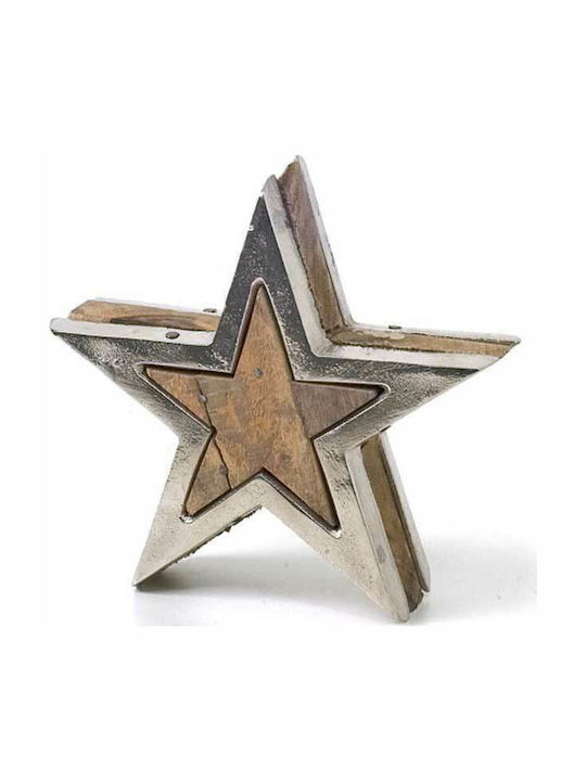 Zaros Wood Christmas Decorative Desktop Star 20x5.5x20cm Brown