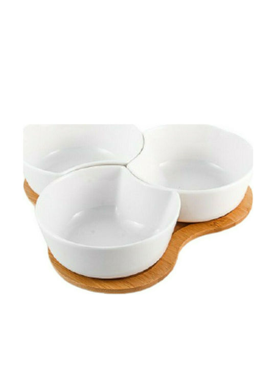 Cryspo Trio Porcelain Dessert Divided Serving T...
