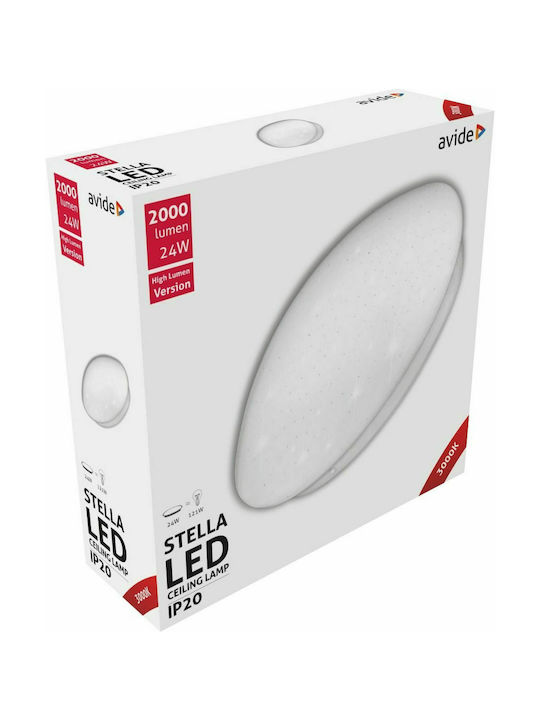 Avide ACLO38WW-24W-HL-ST Klassisch Glas Deckenleuchte mit integriertem LED in Weiß Farbe 38Stück