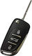 Foldable Car Key Shell with Blade with 3 Buttons for Citroen DS