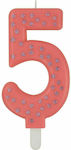 Legami Milano Birthday Candle Number "5" in Pink Color NUC0006