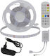 Optonica Ταινία LED 12V RGB Φως 5m Τύπου SMD5050 με Τροφοδοτικό & Τηλεχειριστήριο