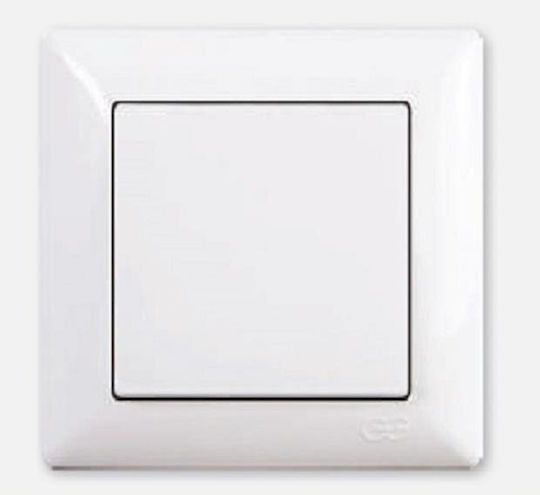Gunsan Visage Recessed Wall Switch Lighting One-Way with Frame White