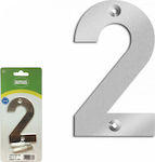 Amig House Number 2 Sign Silver 10cm Inox 27713