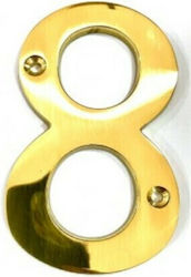 FFG Placă cu Număr 8 în Auriu Culoare 6cm 25584 FFG Placă cu Număr 8 în Auriu Culoare 6cm 25584