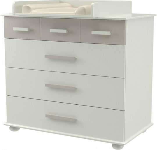 Patty Baby Dresser with 6 Drawers White 90x53x97cm