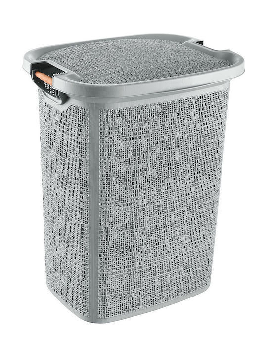 Viosarp Καλάθι Απλύτων Πλαστικό 60lt με Καπάκι 47x39x58cm Γκρι