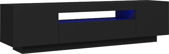 TV Stand with LED Lighting Black M160xD35xH40cm